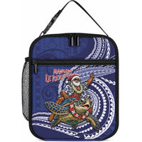 Samoa Christmas Lunch Bag Santa Riding Sea Turtle DT05 10.2 × 8.3 × 4.3 inch Navy - Polynesian Pride