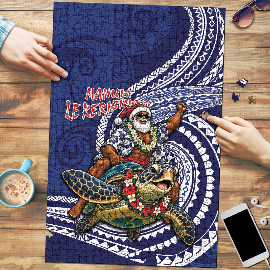Samoa Christmas Puzzle Santa Riding Sea Turtle