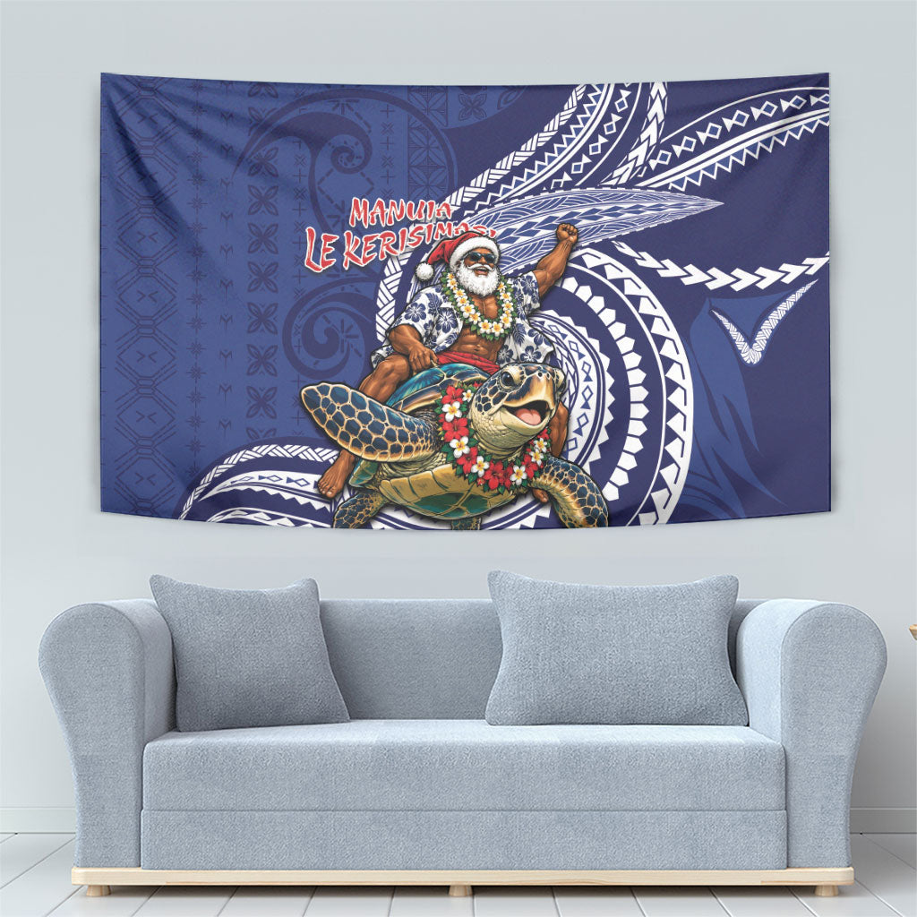 Samoa Christmas Tapestry Santa Riding Sea Turtle DT05 - Polynesian Pride