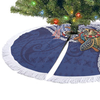 Samoa Christmas Tree Skirt Santa Riding Sea Turtle DT05 - Polynesian Pride