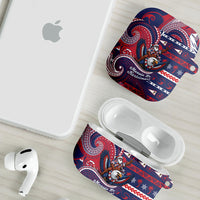 American Samoa Christmas AirPods Case Santa Riding Bald Eagle DT05 - Polynesian Pride