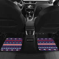 American Samoa Christmas Car Mats Santa Riding Bald Eagle DT05 Set 2pcs - Back Navy - Polynesian Pride