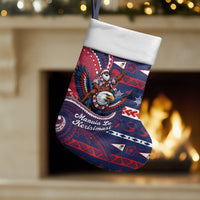 American Samoa Christmas Stocking Santa Riding Bald Eagle DT05 Set of 2 Navy - Polynesian Pride