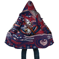 American Samoa Christmas Cloak Santa Riding Bald Eagle DT05 Unisex Navy - Polynesian Pride