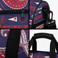 American Samoa Christmas Duffle Bag Santa Riding Bald Eagle DT05 - Polynesian Pride