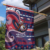 American Samoa Christmas Garden Flag Santa Riding Bald Eagle DT05 - Polynesian Pride
