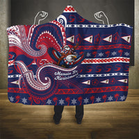 American Samoa Christmas Hooded Blanket Santa Riding Bald Eagle DT05 - Polynesian Pride