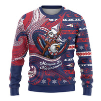 American Samoa Christmas Ugly Christmas Sweater Santa Riding Bald Eagle DT05 - Polynesian Pride