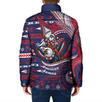 American Samoa Christmas Padded Jacket Santa Riding Bald Eagle DT05 - Polynesian Pride
