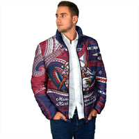 American Samoa Christmas Padded Jacket Santa Riding Bald Eagle DT05 - Polynesian Pride