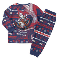 American Samoa Christmas Pajama Set Santa Riding Bald Eagle DT05 - Polynesian Pride