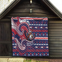 American Samoa Christmas Quilt Santa Riding Bald Eagle DT05 - Polynesian Pride