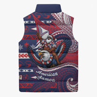 American Samoa Christmas Sleeveless Puffer Jacket Santa Riding Bald Eagle DT05 - Polynesian Pride