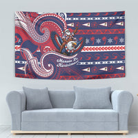 American Samoa Christmas Tapestry Santa Riding Bald Eagle DT05 - Polynesian Pride