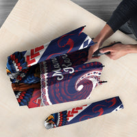 American Samoa Christmas Umbrella Santa Riding Bald Eagle DT05 - Polynesian Pride