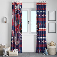 American Samoa Christmas Window Curtain Santa Riding Bald Eagle DT05 - Polynesian Pride