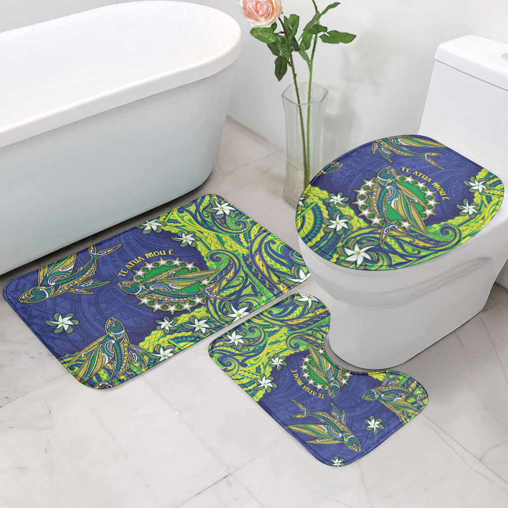 Cook Islands Language Week Bathroom Set Flying Fish 15 Stars Tribal Patterns