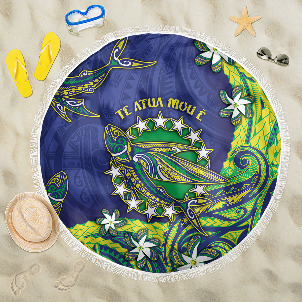 Cook Islands Language Week Beach Blanket Flying Fish 15 Stars Tribal Patterns DT05 One Size 150cm Green - Polynesian Pride