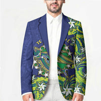 Cook Islands Language Week Blazer Flying Fish 15 Stars Tribal Patterns