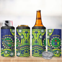 Cook Islands Language Week 4 in 1 Can Cooler Tumbler Flying Fish 15 Stars Tribal Patterns