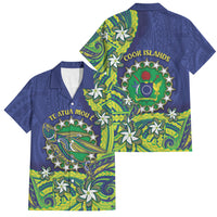 Cook Islands Language Week Family Matching Puletasi and Hawaiian Shirt Flying Fish 15 Stars Tribal Patterns