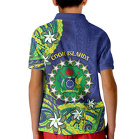 Cook Islands Language Week Kid Polo Shirt Flying Fish 15 Stars Tribal Patterns