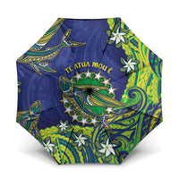 Cook Islands Language Week Umbrella Flying Fish 15 Stars Tribal Patterns