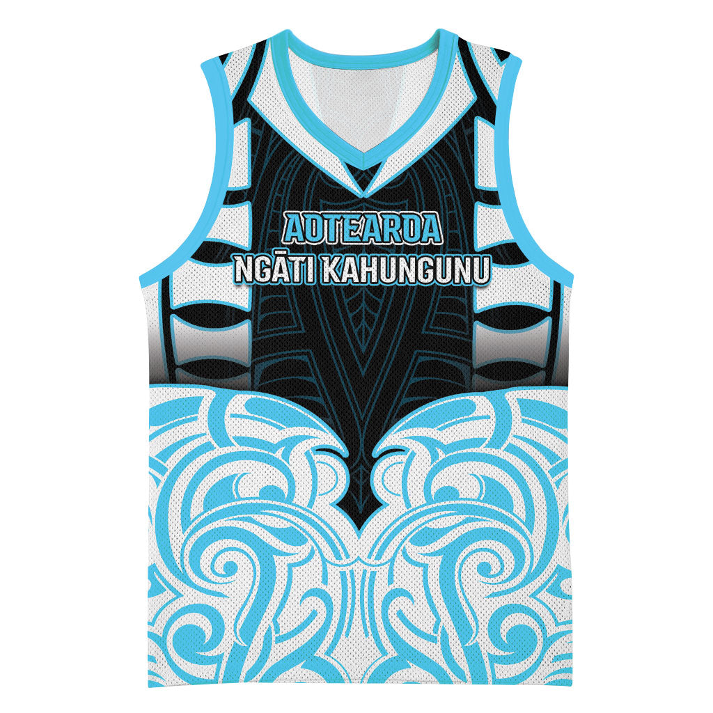 Custom Aotearoa Ngati Kahungunu Basketball Jersey New Zealand Traditional Maori Pattern