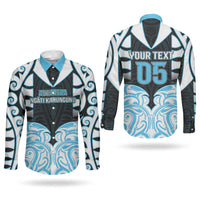 Custom Aotearoa Ngati Kahungunu Couples Matching Off Shoulder Maxi Dress and Long Sleeve Button Shirt New Zealand Traditional Maori Pattern