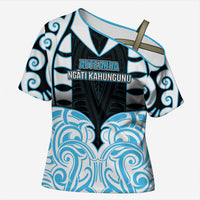 Custom Aotearoa Ngati Kahungunu Cross Shoulder Shirt New Zealand Traditional Maori Pattern
