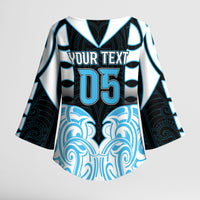 Custom Aotearoa Ngati Kahungunu Kimono Sleeve Blouse New Zealand Traditional Maori Pattern
