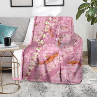 Pink Palaka Hawaiian And Japanese Blanket Sakura Lei With Koi Fish - Polynesian Pride