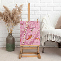 Pink Palaka Hawaiian And Japanese Canvas Wall Art Sakura Lei With Koi Fish - Polynesian Pride