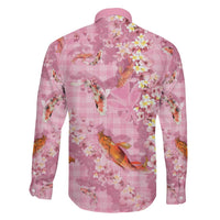 Pink Palaka Hawaiian And Japanese Family Matching Puletasi and Hawaiian Shirt Sakura Lei With Koi Fish - Polynesian Pride