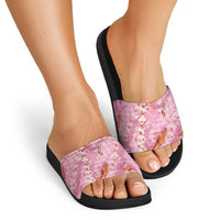 Pink Palaka Hawaiian And Japanese Slide Sandals Sakura Lei With Koi Fish - Polynesian Pride