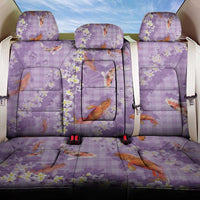 Purple Palaka Hawaiian And Japanese Back Car Seat Cover Sakura Lei With Koi Fish - Polynesian Pride