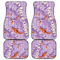 Purple Palaka Hawaiian And Japanese Car Mats Sakura Lei With Koi Fish - Polynesian Pride