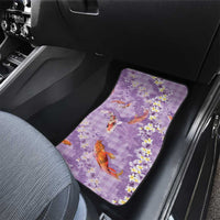 Purple Palaka Hawaiian And Japanese Car Mats Sakura Lei With Koi Fish - Polynesian Pride