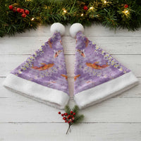 Purple Palaka Hawaiian And Japanese Christmas Santa Hat Sakura Lei With Koi Fish - Polynesian Pride