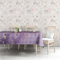 Purple Palaka Hawaiian And Japanese Tablecloth Sakura Lei With Koi Fish - Polynesian Pride