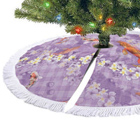 Purple Palaka Hawaiian And Japanese Tree Skirt Sakura Lei With Koi Fish - Polynesian Pride