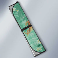 Green Palaka Hawaiian And Japanese Auto Sun Shade Sakura Lei With Koi Fish - Polynesian Pride