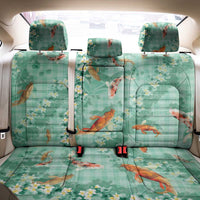 Green Palaka Hawaiian And Japanese Back Car Seat Cover Sakura Lei With Koi Fish - Polynesian Pride