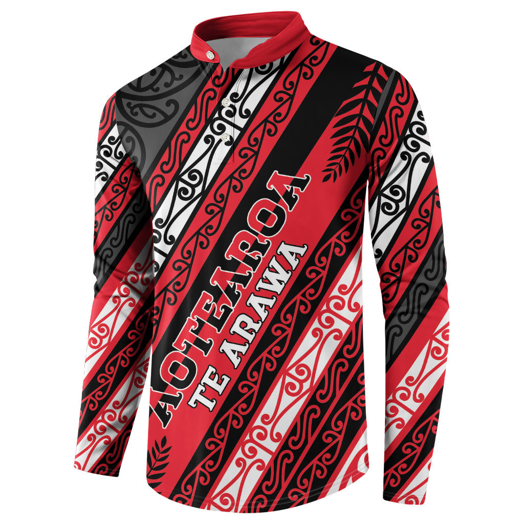 Personalised Aotearoa Te Arawa Button Sweatshirt New Zealand Maori Tribal Fern Pattern