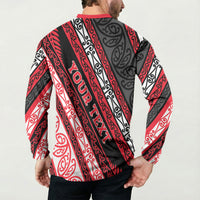 Personalised Aotearoa Te Arawa Button Sweatshirt New Zealand Maori Tribal Fern Pattern