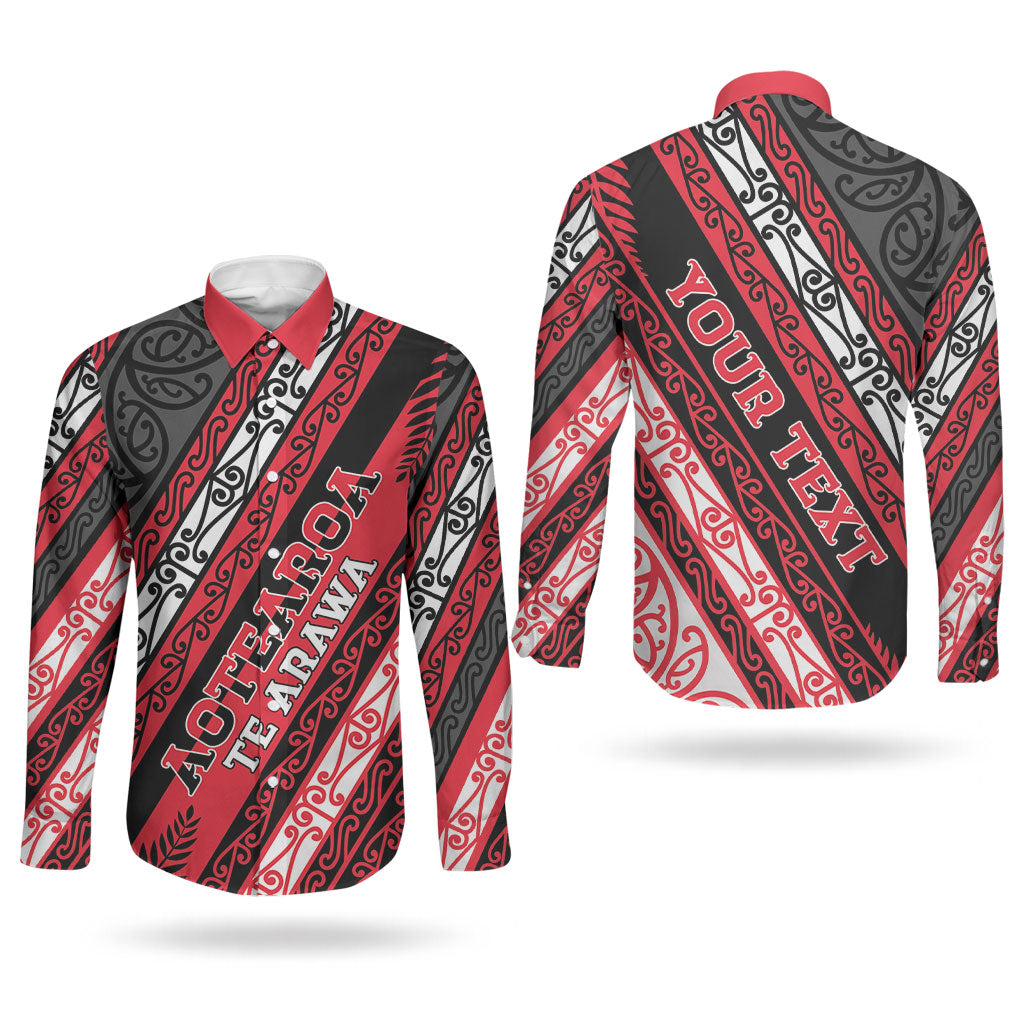 Personalised Aotearoa Te Arawa Couples Matching Off Shoulder Maxi Dress and Long Sleeve Button Shirt New Zealand Maori Tribal Fern Pattern