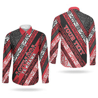 Personalised Aotearoa Te Arawa Couples Matching Tank Maxi Dress and Long Sleeve Button Shirt New Zealand Maori Tribal Fern Pattern