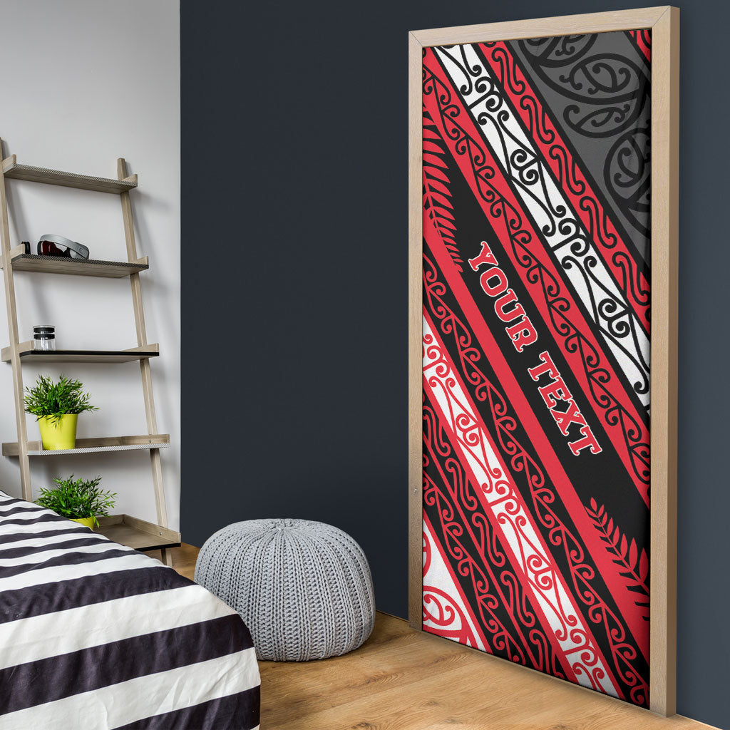 Personalised Aotearoa Te Arawa Door Cover New Zealand Maori Tribal Fern Pattern