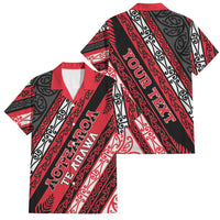 Personalised Aotearoa Te Arawa Family Matching Off The Shoulder Long Sleeve Dress and Hawaiian Shirt New Zealand Maori Tribal Fern Pattern