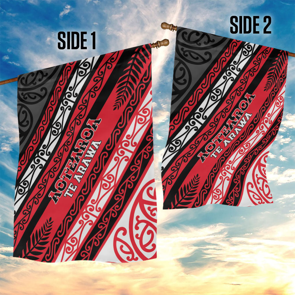 Aotearoa Te Arawa Garden Flag New Zealand Maori Tribal Fern Pattern